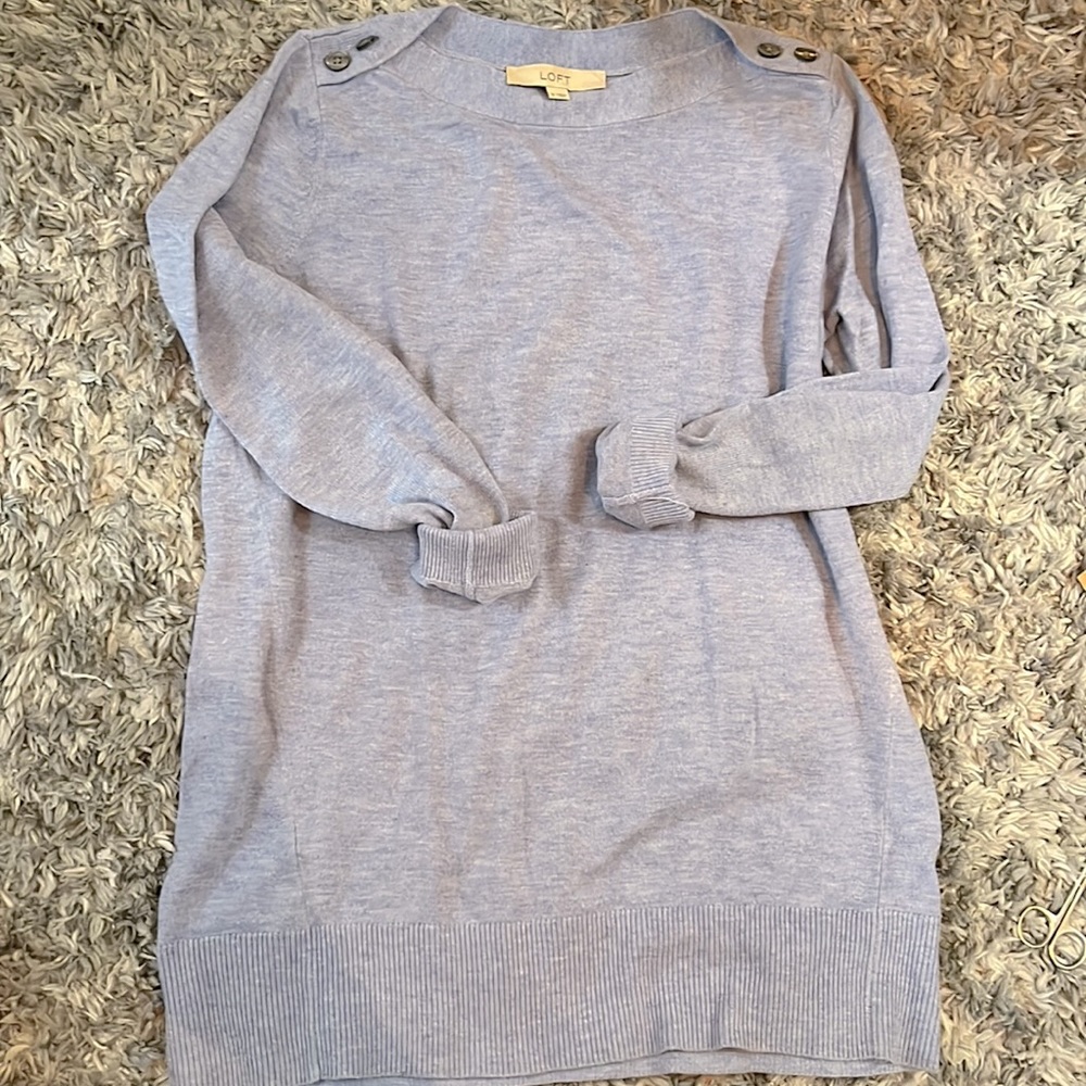 Loft boatneck super soft tunic sweater in periwinkle